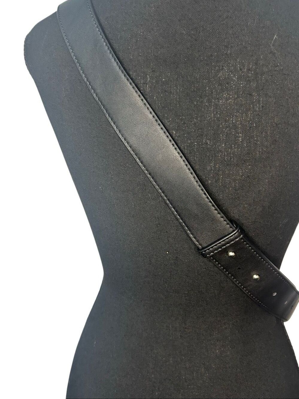 Ahdorned Black Vegan Faux Suede Studded Boho Belt Bag Crossbody Sling Purse - Picture 3 of 13